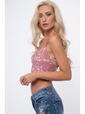 Lace top with zipper, purple ZZ263 - Online store - Boutique